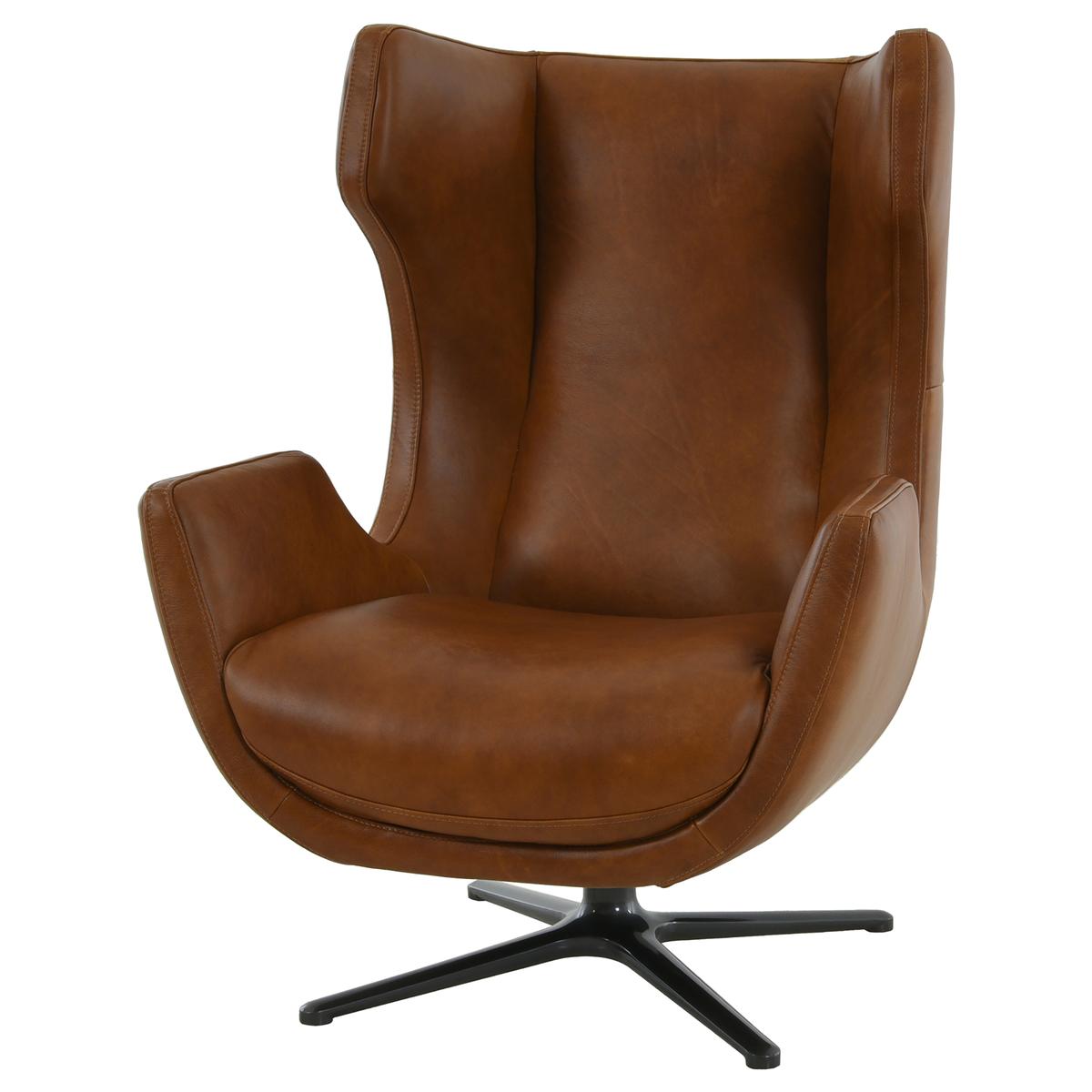 Domenico Brown Leather Accent Chair